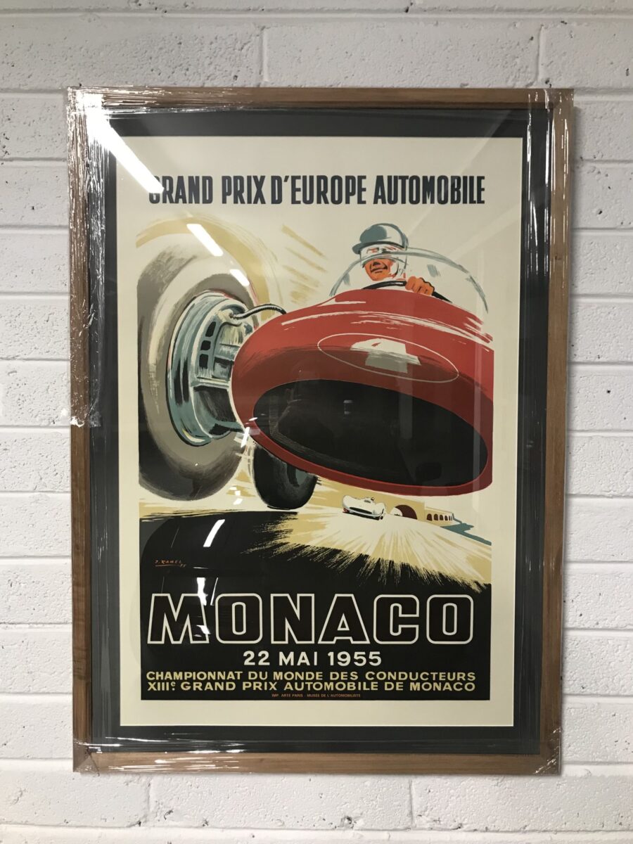 Framed 1955 Monaco Grand Prix Poster