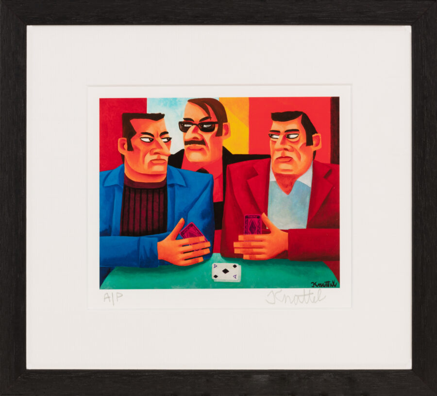 Graham Knuttel “Card Players” Framed Hand Signed Giclee Print