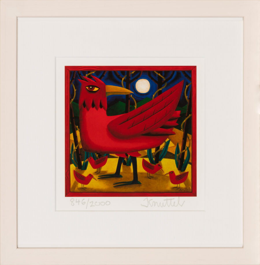 Graham Knuttel “ Red Bird of Paradise” Framed Hand Signed Giclee Print