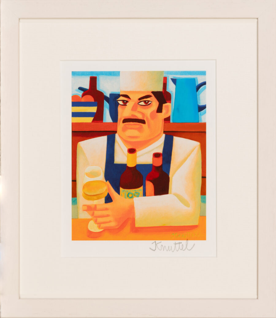 Graham Knuttel “Chefs Tipple” Framed Hand Signed Giclee Print