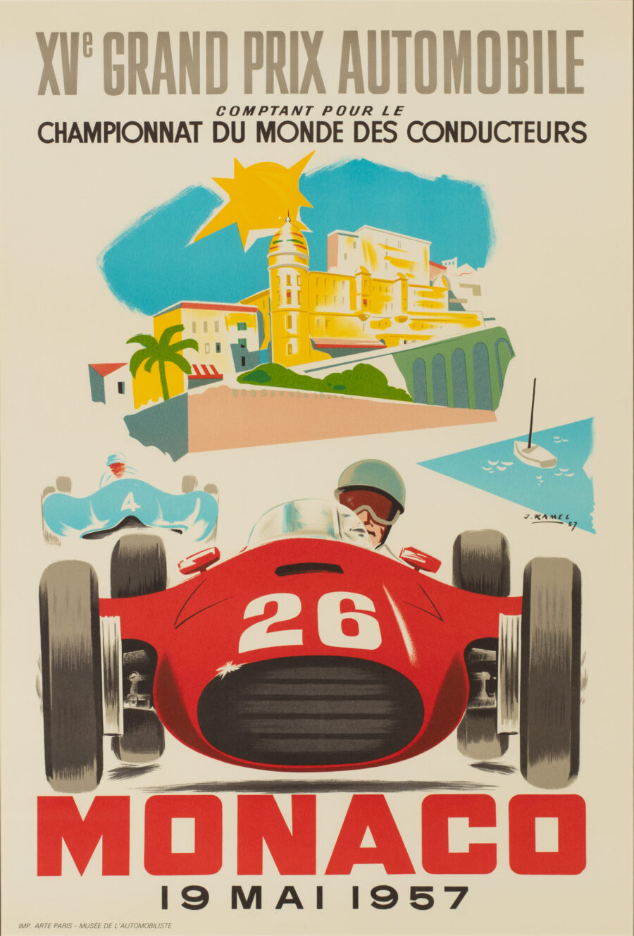 Framed 1957 Monaco Grand Prix Poster