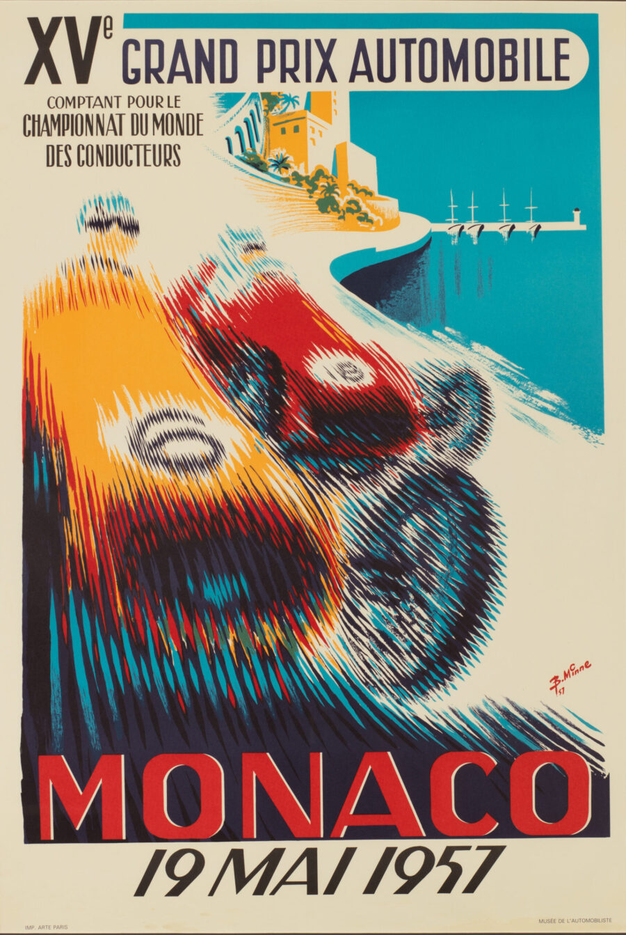 Framed 1957 Monaco Grand Prix Poster