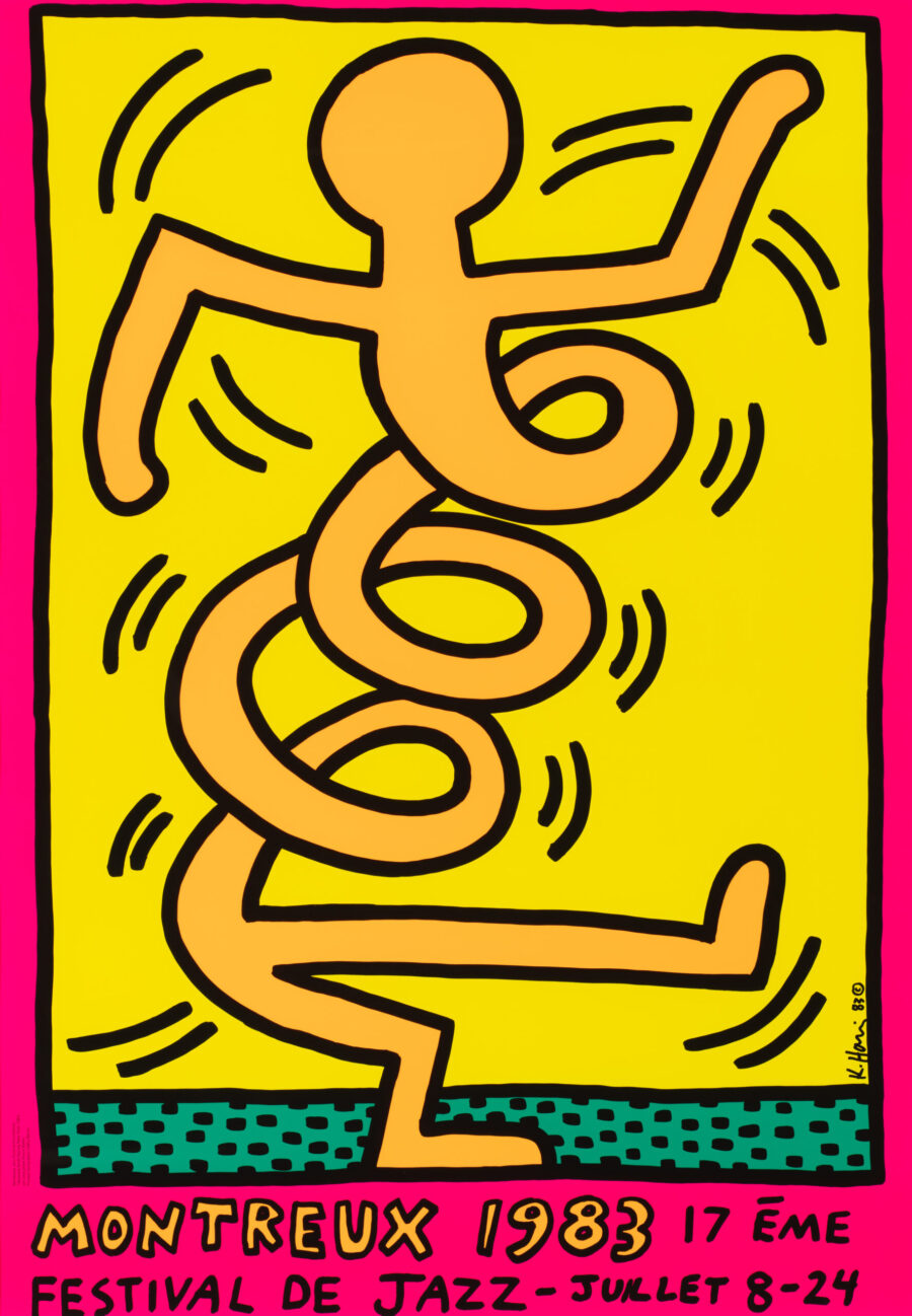 Keith Haring (1983 Montreux Jazz Festival) Poster – Pink