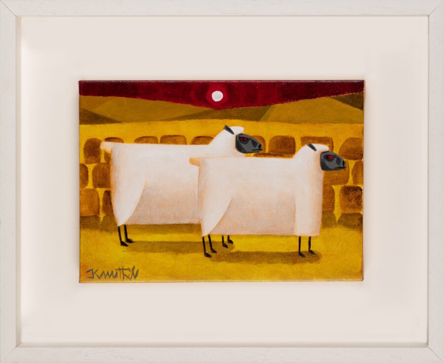 Graham Knuttel “Sheep at sunset” Original Painting